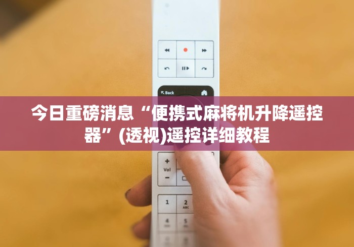 一分钟讲解“有手机麻将机遥控器吗(家用免安装控牌神器)