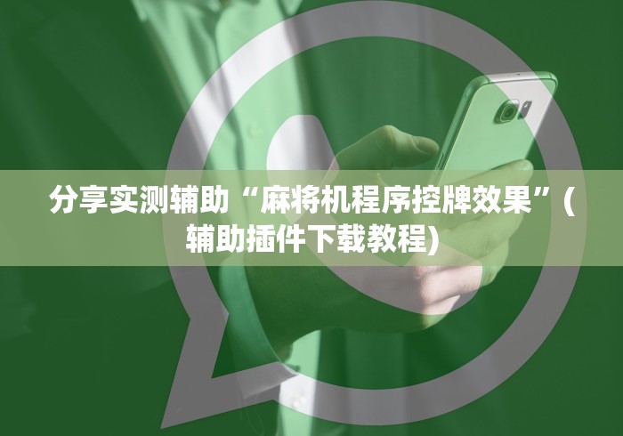 分享实测辅助“麻将机程序控牌效果”(辅助插件下载教程) 分享实测辅助“麻将机程序控牌效果”(辅助插件下载教程)