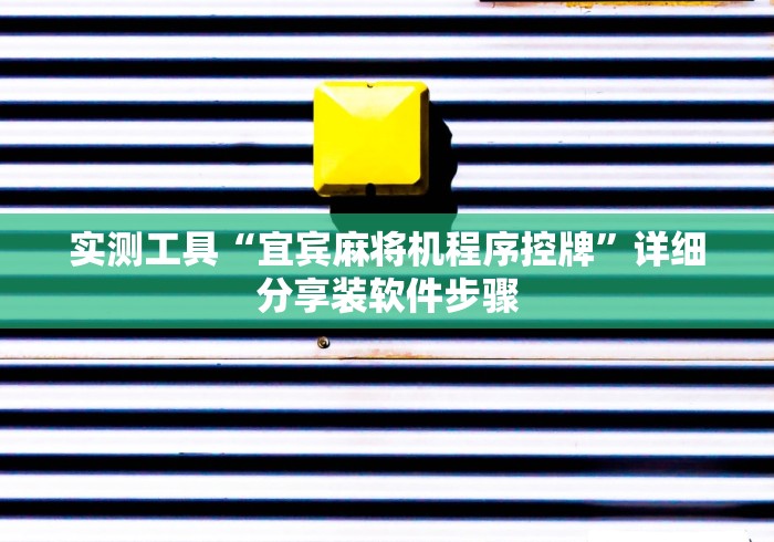 实测工具“宜宾麻将机程序控牌”详细分享装软件步骤