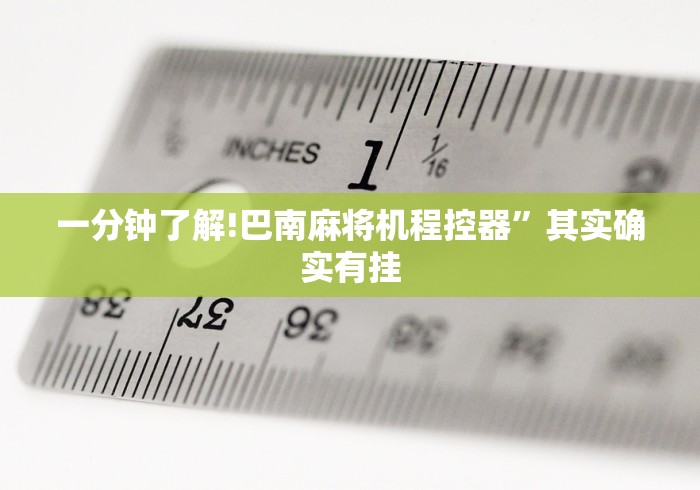 一分钟了解!巴南麻将机程控器”其实确实有挂