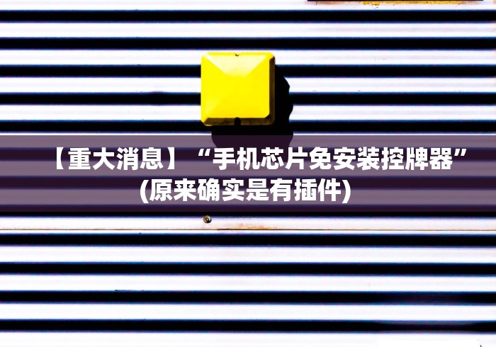 【重大消息】“手机芯片免安装控牌器”(原来确实是有插件) 【重大消息】“手机芯片免安装控牌器”(原来确实是有插件)