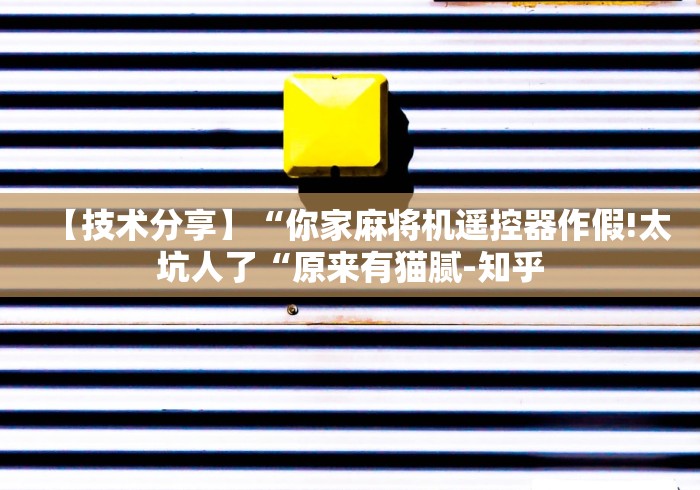【技术分享】“你家麻将机遥控器作假!太坑人了“原来有猫腻-知乎