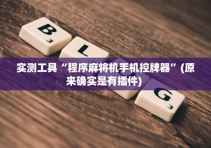 实测工具“程序麻将机手机控牌器”(原来确实是有插件) 实测工具“程序麻将机手机控牌器”(原来确实是有插件)