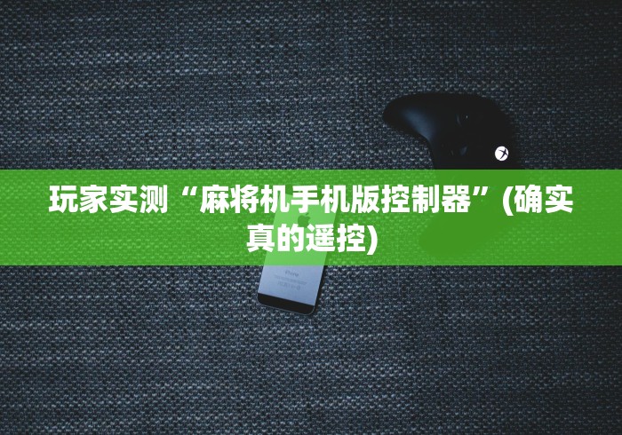 玩家实测“麻将机手机版控制器”(确实真的遥控)