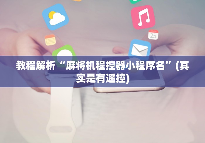 教程解析“麻将机程控器小程序名”(其实是有遥控)