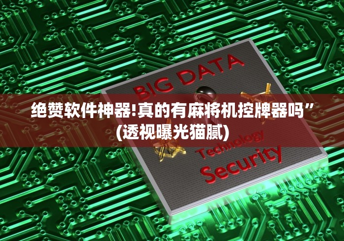 绝赞软件神器!真的有麻将机控牌器吗”(透视曝光猫腻)