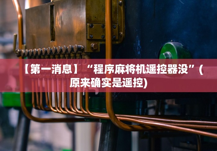 【第一消息】“程序麻将机遥控器没”(原来确实是遥控) 【第一消息】“程序麻将机遥控器没”(原来确实是遥控)