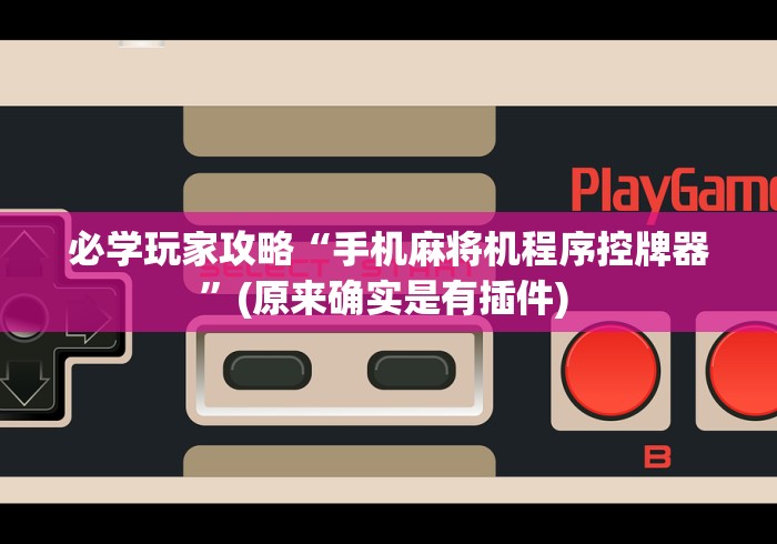 必学玩家攻略“手机麻将机程序控牌器”(原来确实是有插件) 